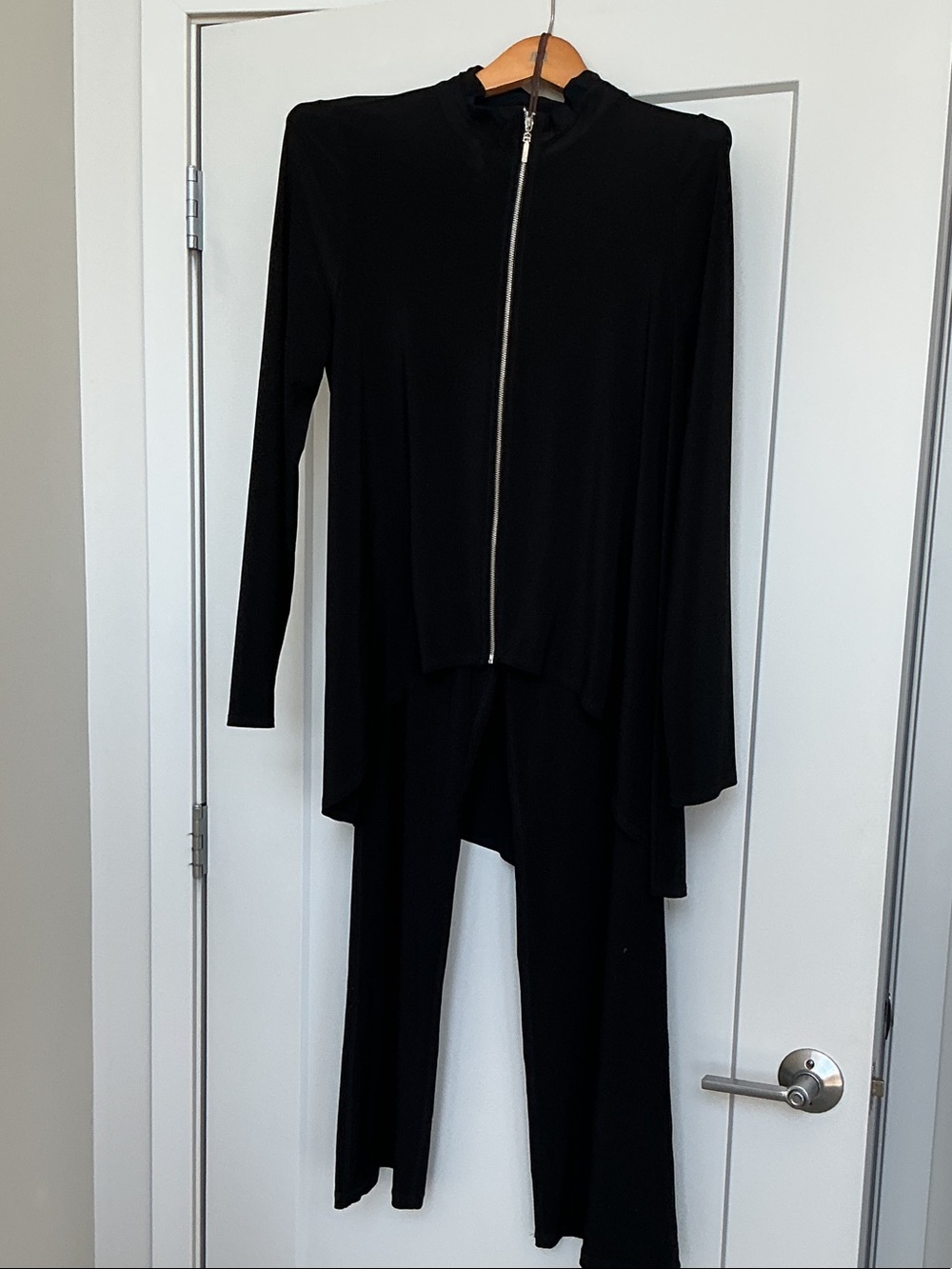 Joseph Ribkoff Black Zip-Front Jumpsuit and Jacket Set